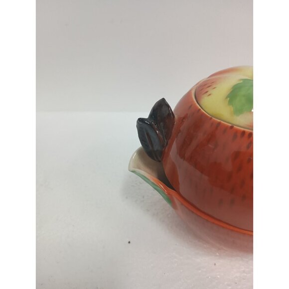 Vintage Maruhon Ware Ceramic Apple Teapot Shaped Cup Sugar Bowl Set Hand Painted - Picture 3 of 9